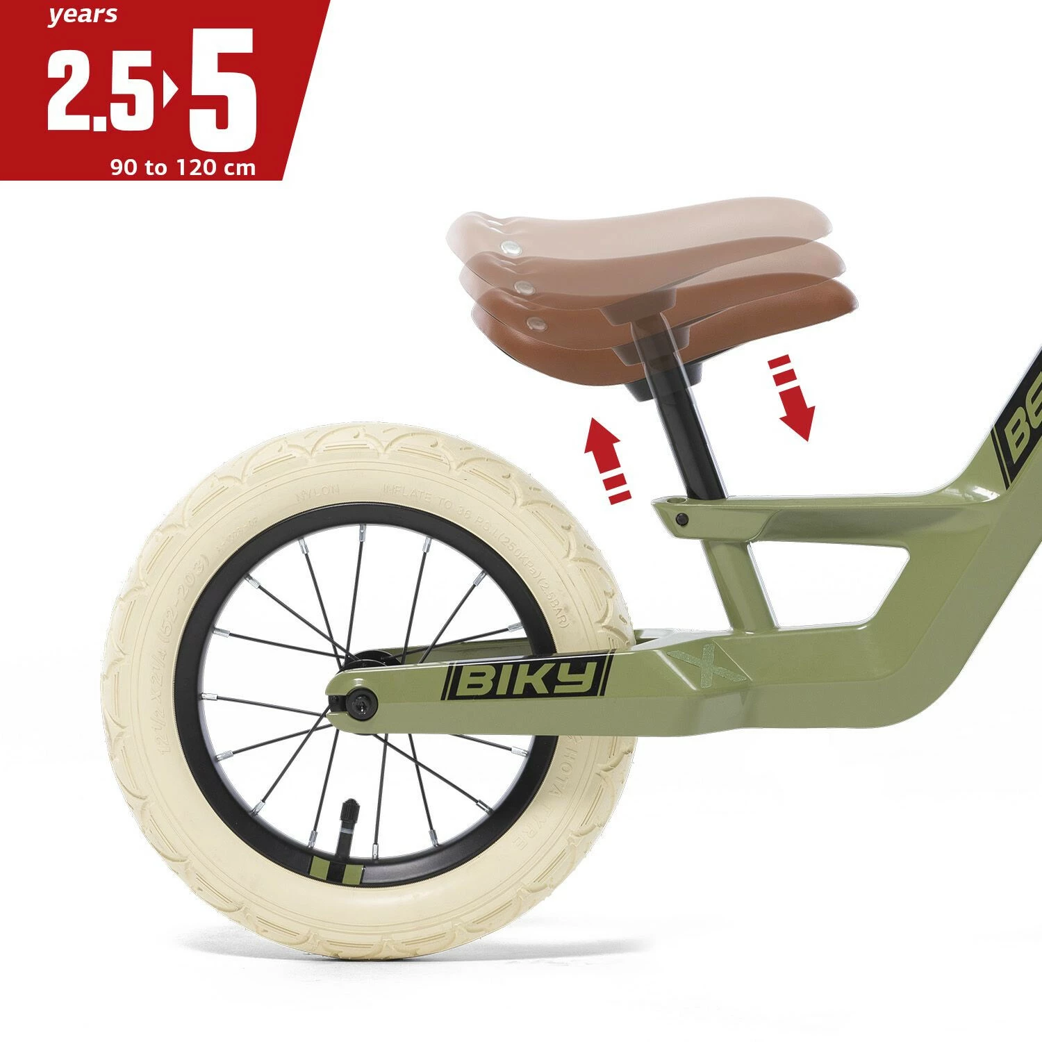 BERG TOYS Biky Retro Balancecykel Børn, Oliven 11 BERG TOYS Biky Retro Balancecykel Børn, Oliven - Billede 9
