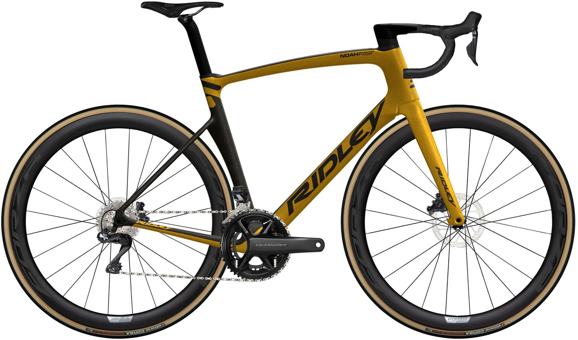 Ridley-bikes Ridley Bikes Noah Fast Ultegra Di2 12-speed, Guld/sort 2 Ridley-bikes Ridley Bikes Noah Fast Ultegra Di2 12-speed, Guld/sort