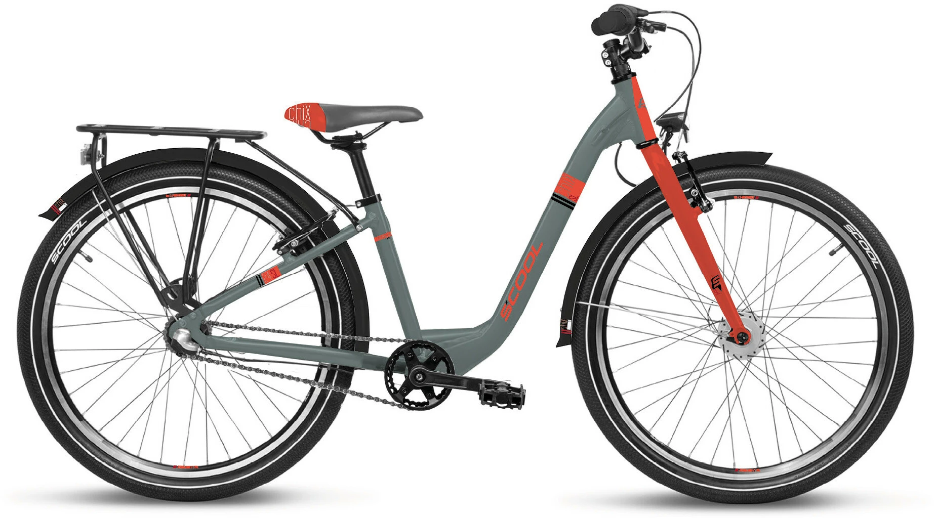 S'COOL S'cool ChiX SL Alloy 20 3-S FW Børn, Grå/orange 3 S'COOL S'cool ChiX SL Alloy 20 3-S FW Børn, Grå/orange