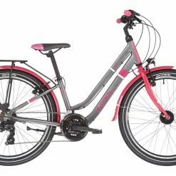 S'COOL S'cool ChiX Twin Alloy 24 21-S Børn, Grå/pink -Vitus Salg scool chix twin alloy 24 21 s kinder blackberry 1
