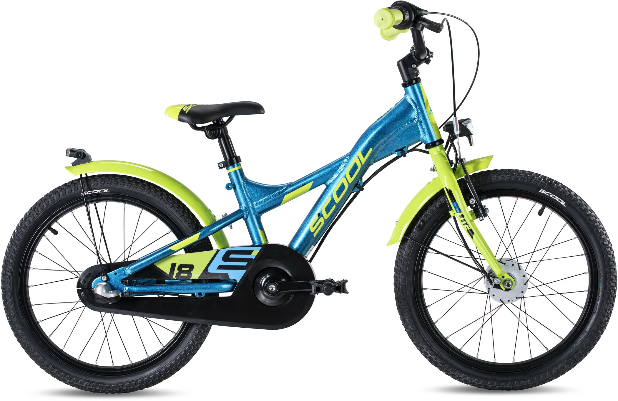 S'COOL S'cool XXlite Alloy Street 18 3-S Børn, Blå/gul 3 S'COOL S'cool XXlite Alloy Street 18 3-S Børn, Blå/gul