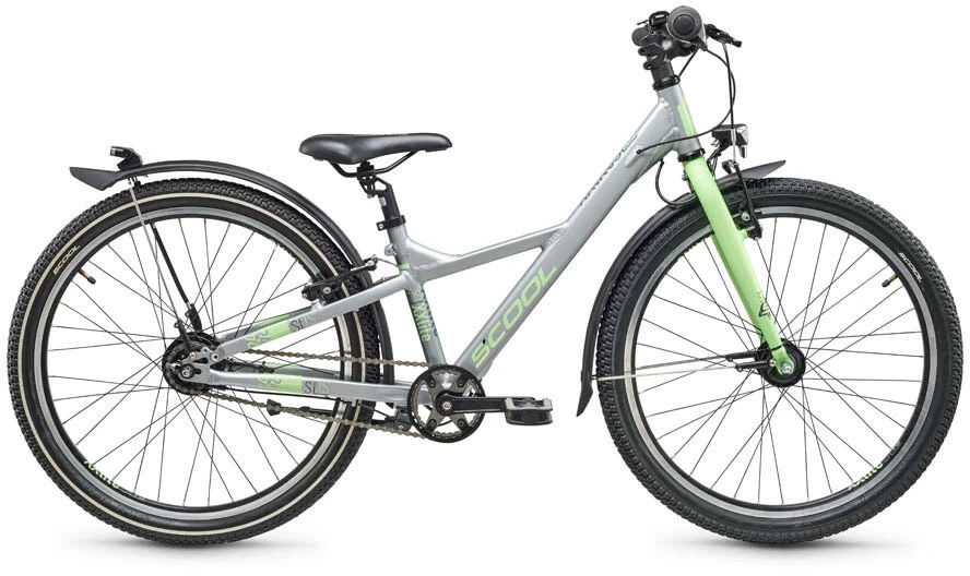 S'COOL S'cool XXlite SL Alloy 24 7-S FW Børn, Sølv/grøn 3 S'COOL S'cool XXlite SL Alloy 24 7-S FW Børn, Sølv/grøn